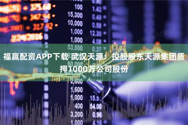 福赢配资APP下载 武汉天源：控股股东天源集团质押1000万公司股份