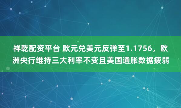 祥乾配资平台 欧元兑美元反弹至1.1756，欧洲央行维持三大利率不变且美国通胀数据疲弱