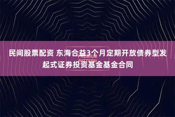 民间股票配资 东海合益3个月定期开放债券型发起式证券投资基金基金合同