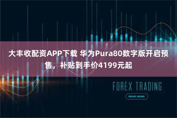 大丰收配资APP下载 华为Pura80数字版开启预售，补贴到手价4199元起
